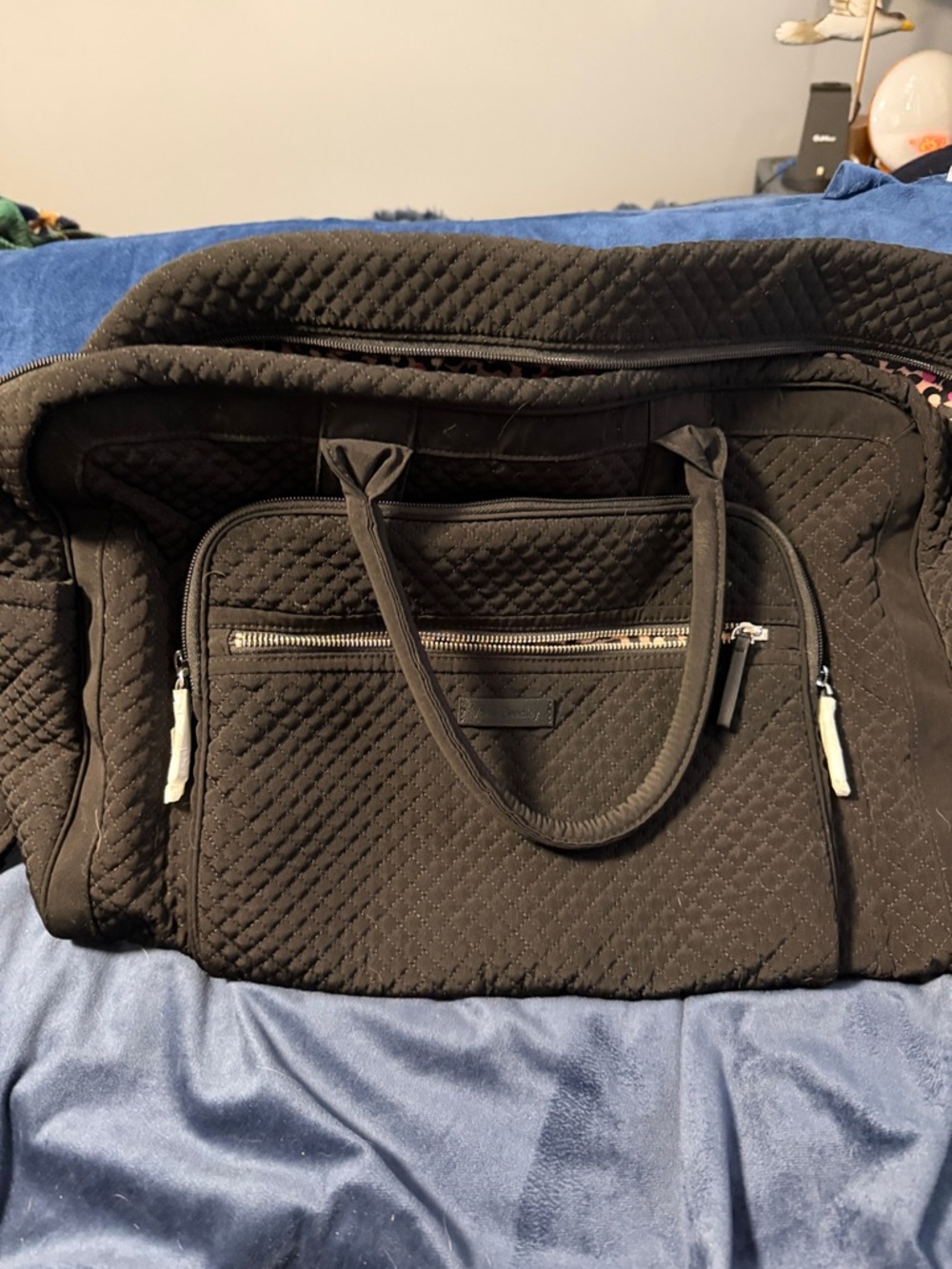Vera Bradley Black Quilted Travel Duffel